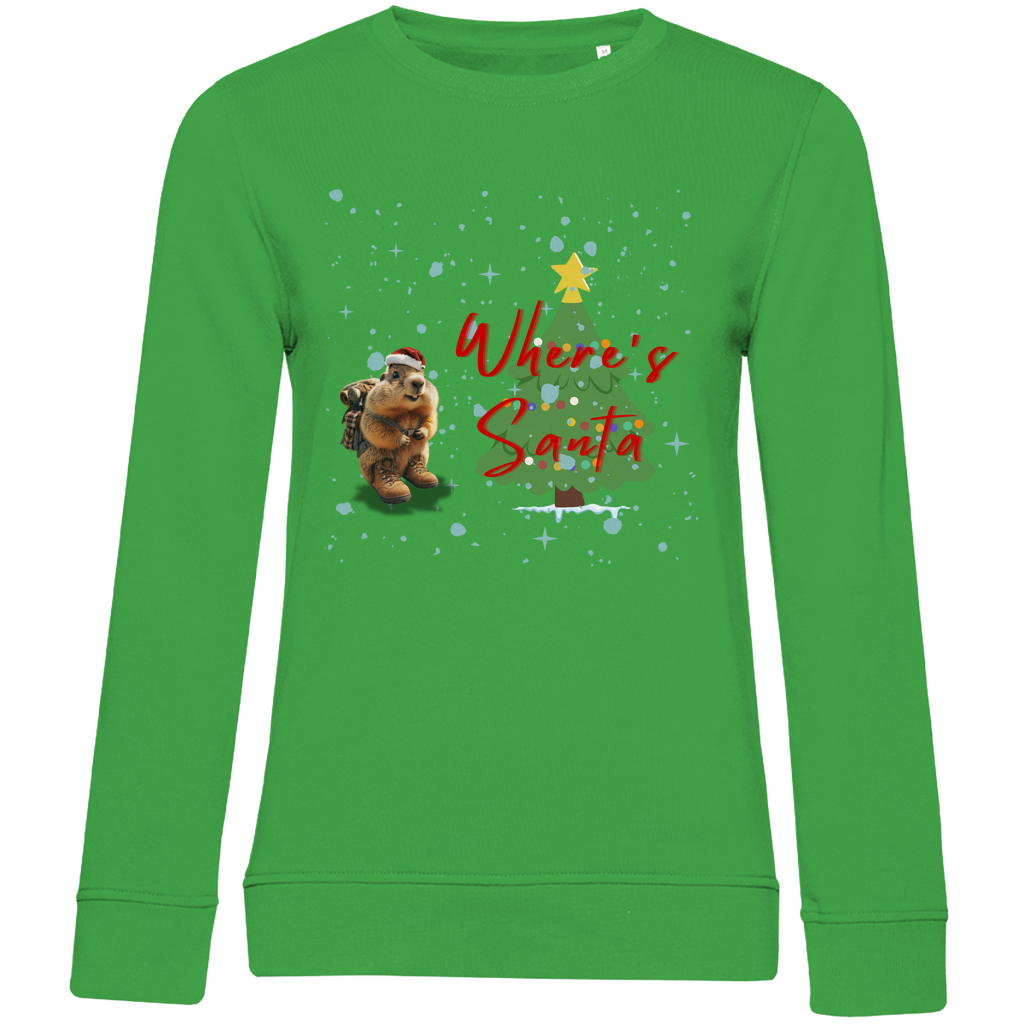 Damen Premium Bio Sweatshirt Where's Santa
