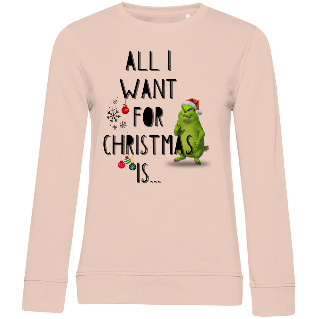 Damen Premium Bio Sweatshirt All I want for Christmas