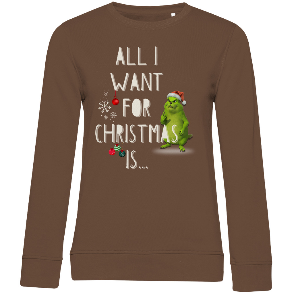 Damen Premium Bio Sweatshirt All I want for Christmas