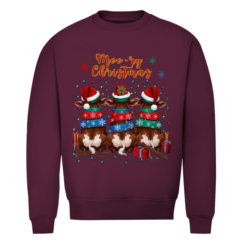 Herren Premium Bio Sweatshirt Moo-ry Christmas