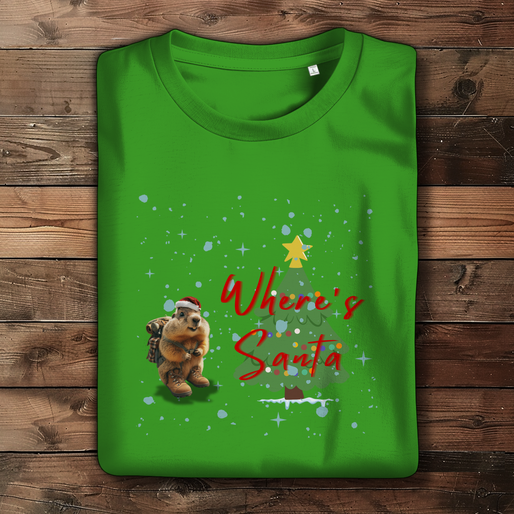 Damen Premium Bio T-Shirt Where's Santa