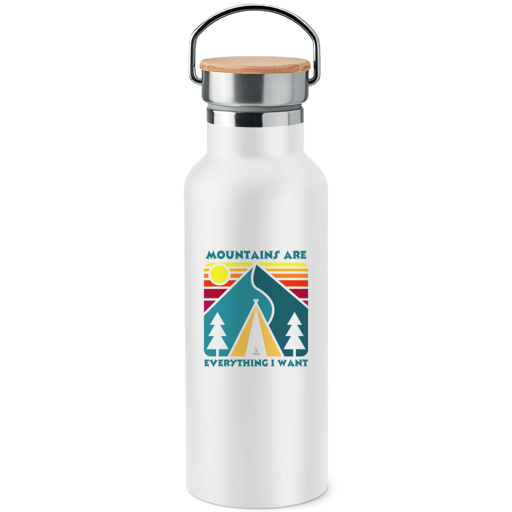 Edelstahl-Trinkflasche mit Bambusdeckel Everything I want