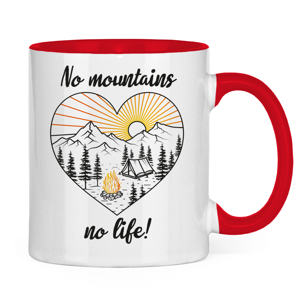 Tasse zweifarbig No Mountains, no life!