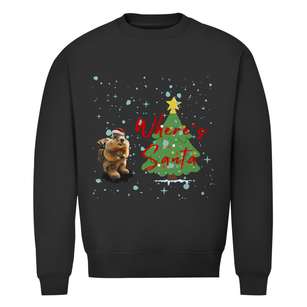 Herren Premium Bio Sweatshirt Where's Santa