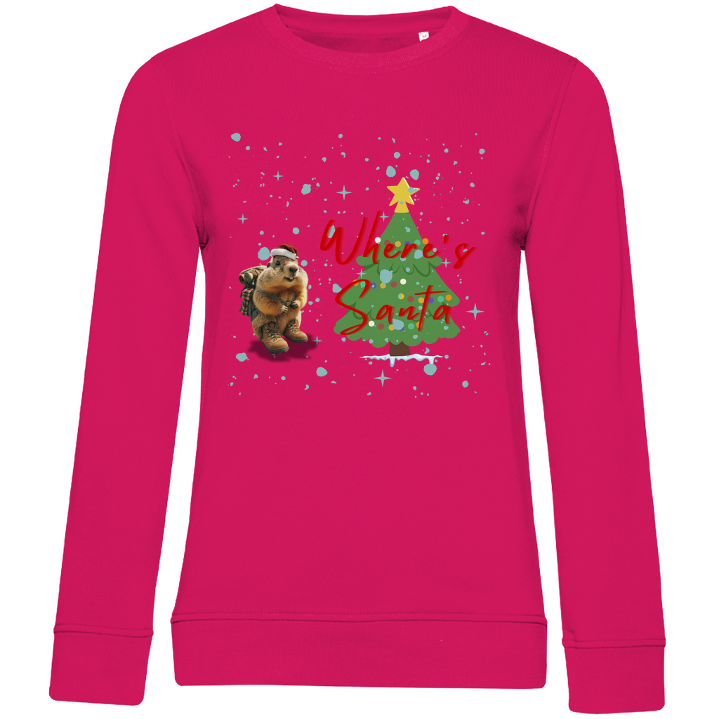 Damen Premium Bio Sweatshirt Where's Santa