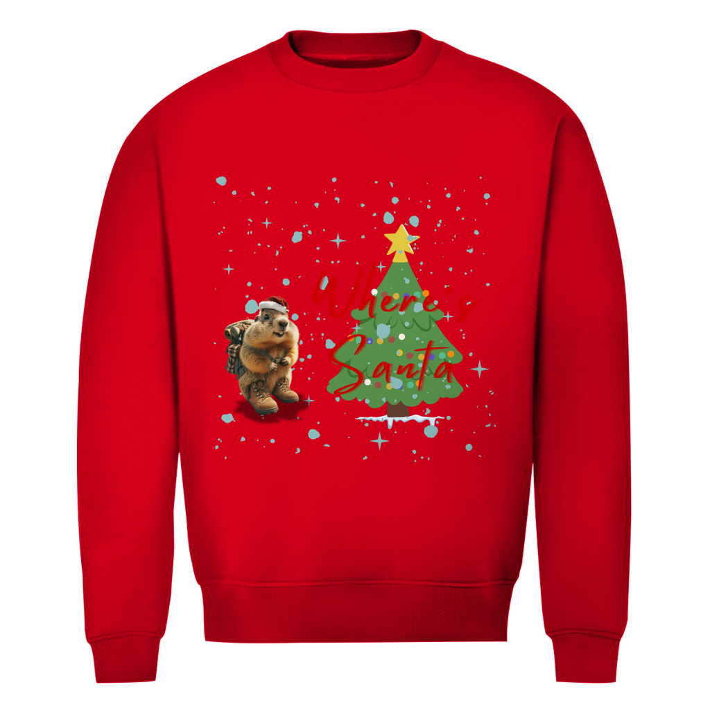 Herren Premium Bio Sweatshirt Where's Santa