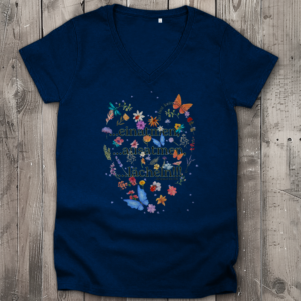 Damen Premium Bio V-Neck T-Shirt Elli's Design