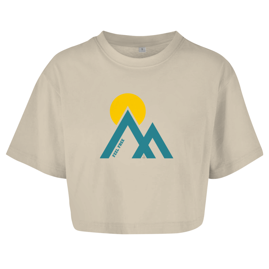 Damen Oversize Crop Top Feel free