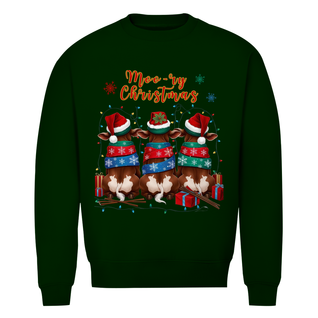 Herren Premium Bio Sweatshirt Moo-ry Christmas