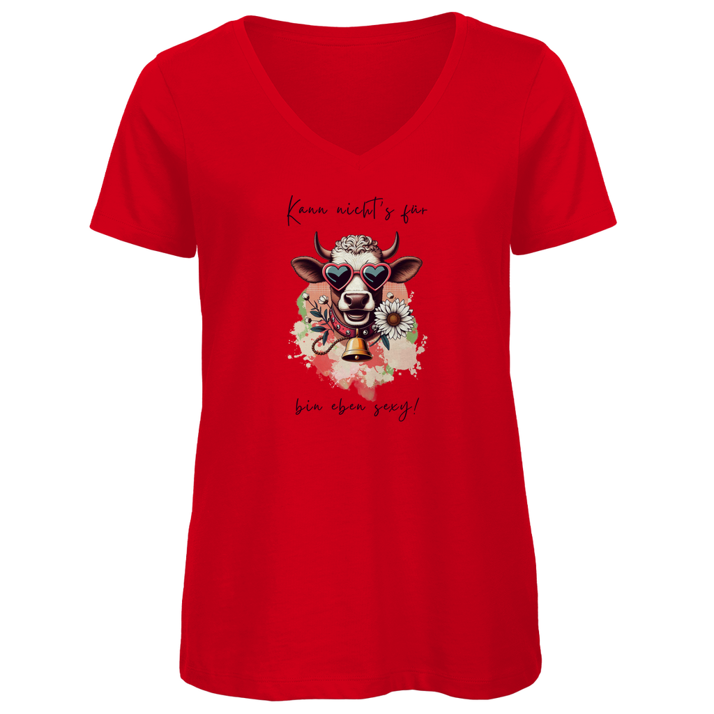 Damen Premium Bio V-Neck T-Shirt Bin eben sexy