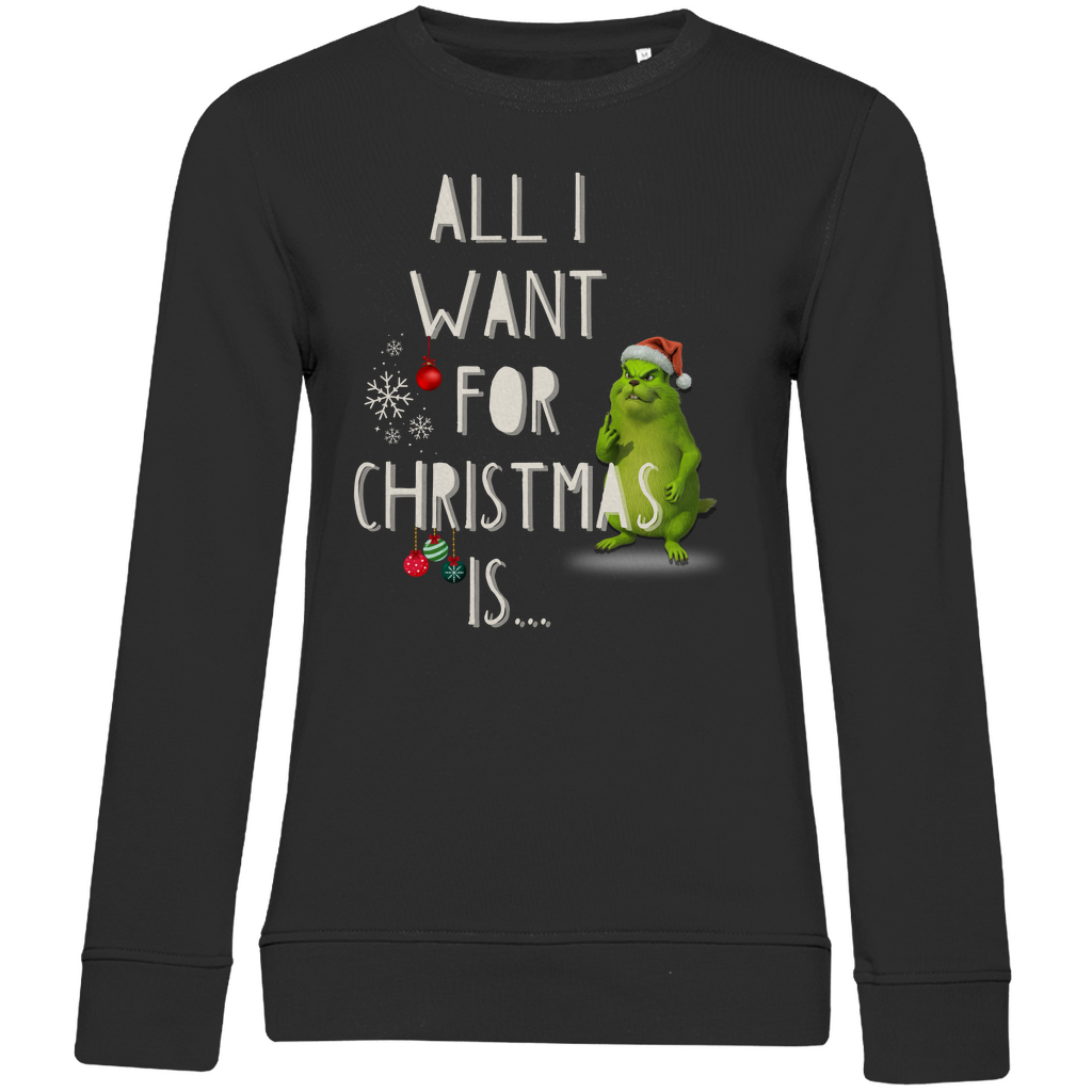 Damen Premium Bio Sweatshirt All I want for Christmas
