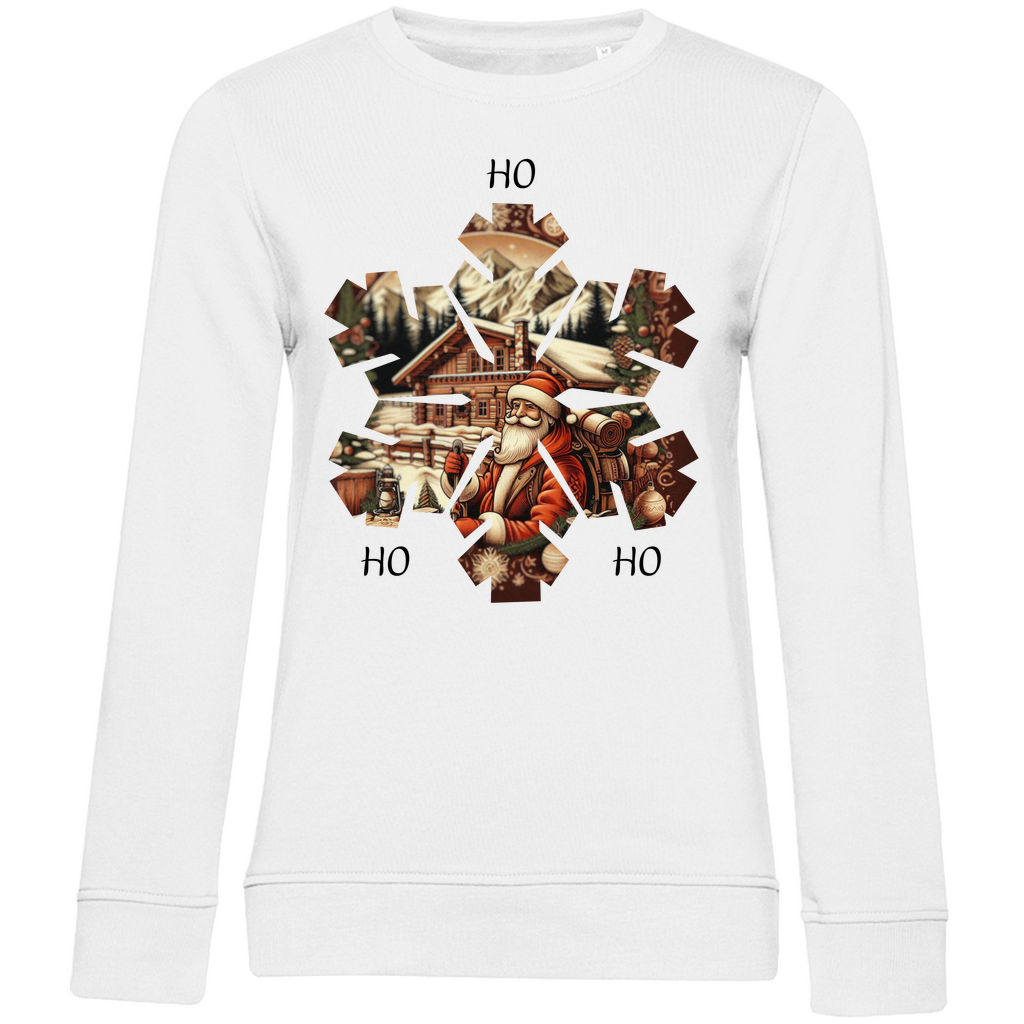 Damen Premium Bio Sweatshirt Ho Ho Ho