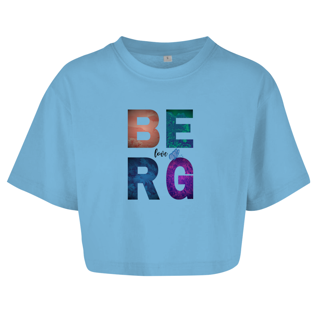 Damen Oversize Crop Top Berg Love