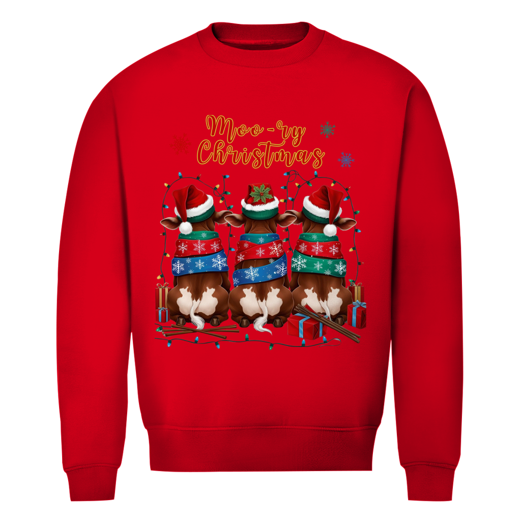 Herren Premium Bio Sweatshirt Moo-ry Christmas