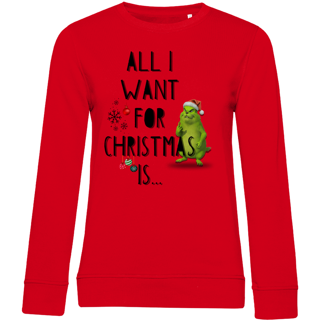 Damen Premium Bio Sweatshirt All I want for Christmas