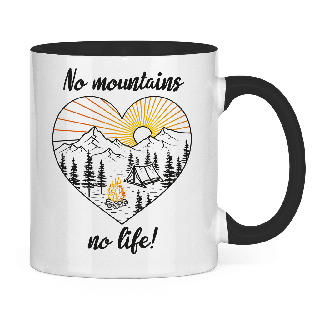 Tasse zweifarbig No Mountains, no life!