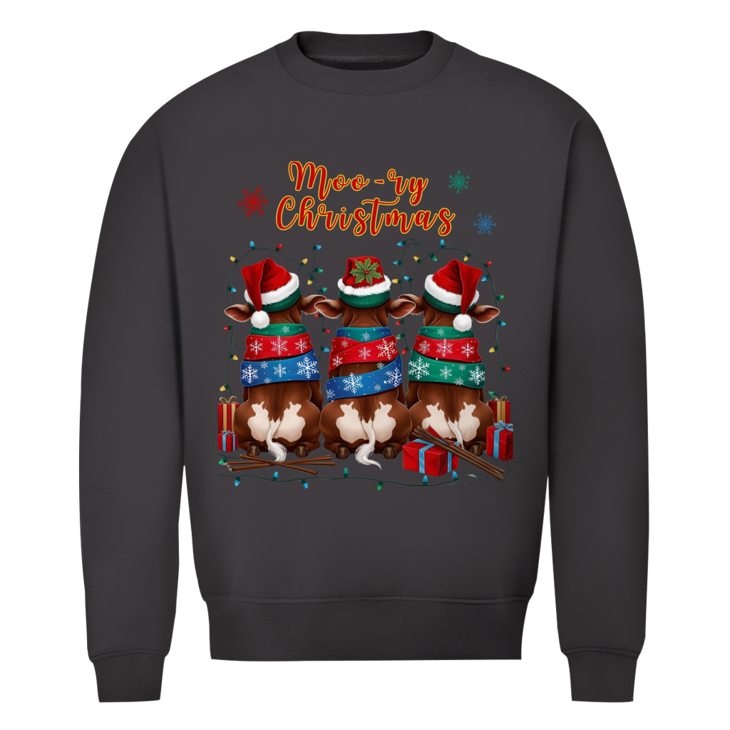 Herren Premium Bio Sweatshirt Moo-ry Christmas