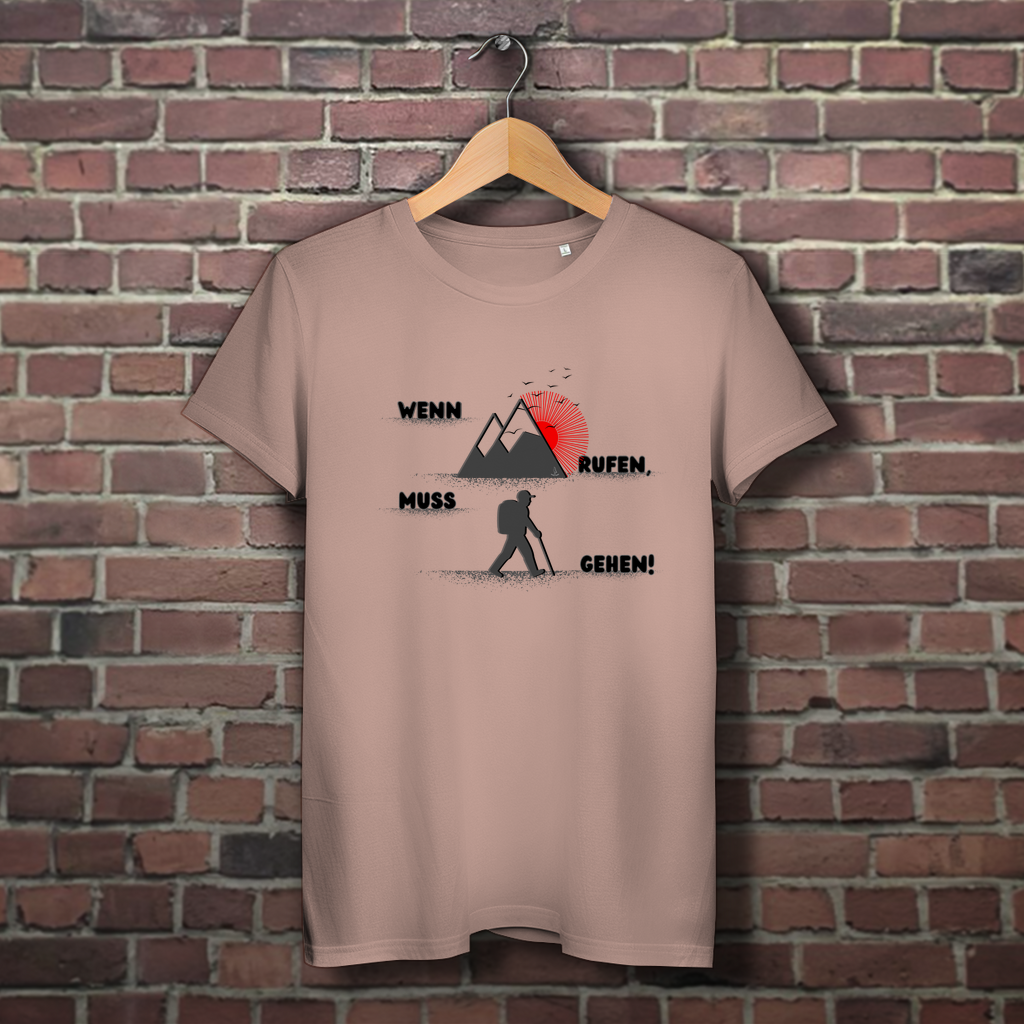Damen Premium Bio T-Shirt Wenn die Berge rufen...