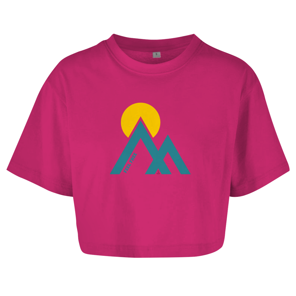 Damen Oversize Crop Top Feel free