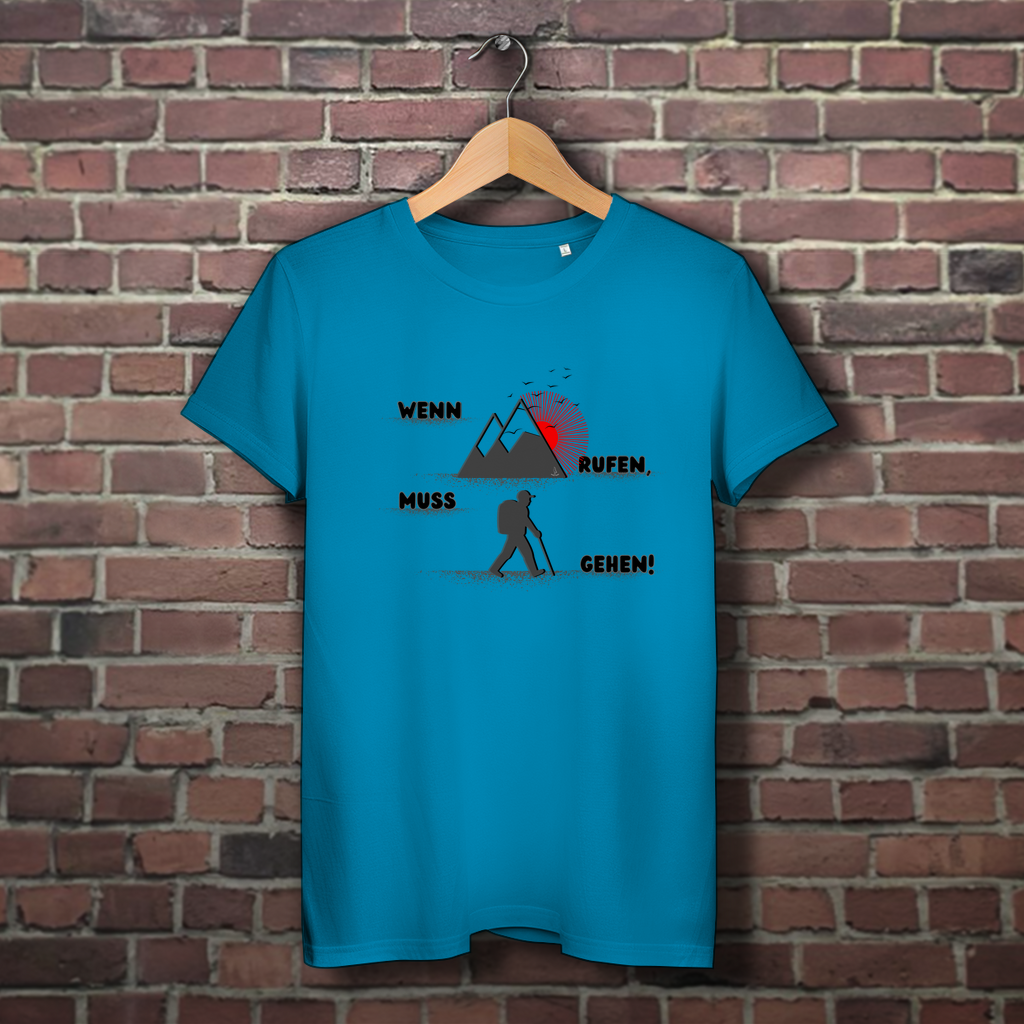 Damen Premium Bio T-Shirt Wenn die Berge rufen...