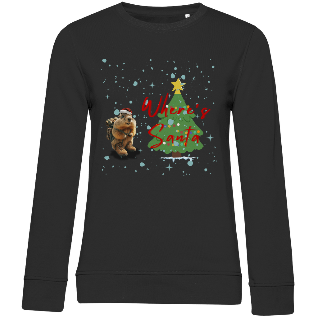 Damen Premium Bio Sweatshirt Where's Santa