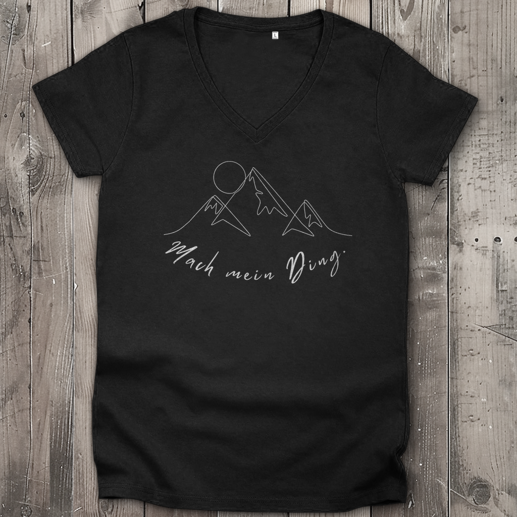 Damen Premium Bio V-Neck T-Shirt Mach mein Ding