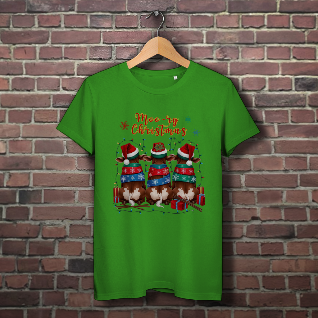 Damen Premium Bio T-Shirt Moo-ry Christmas