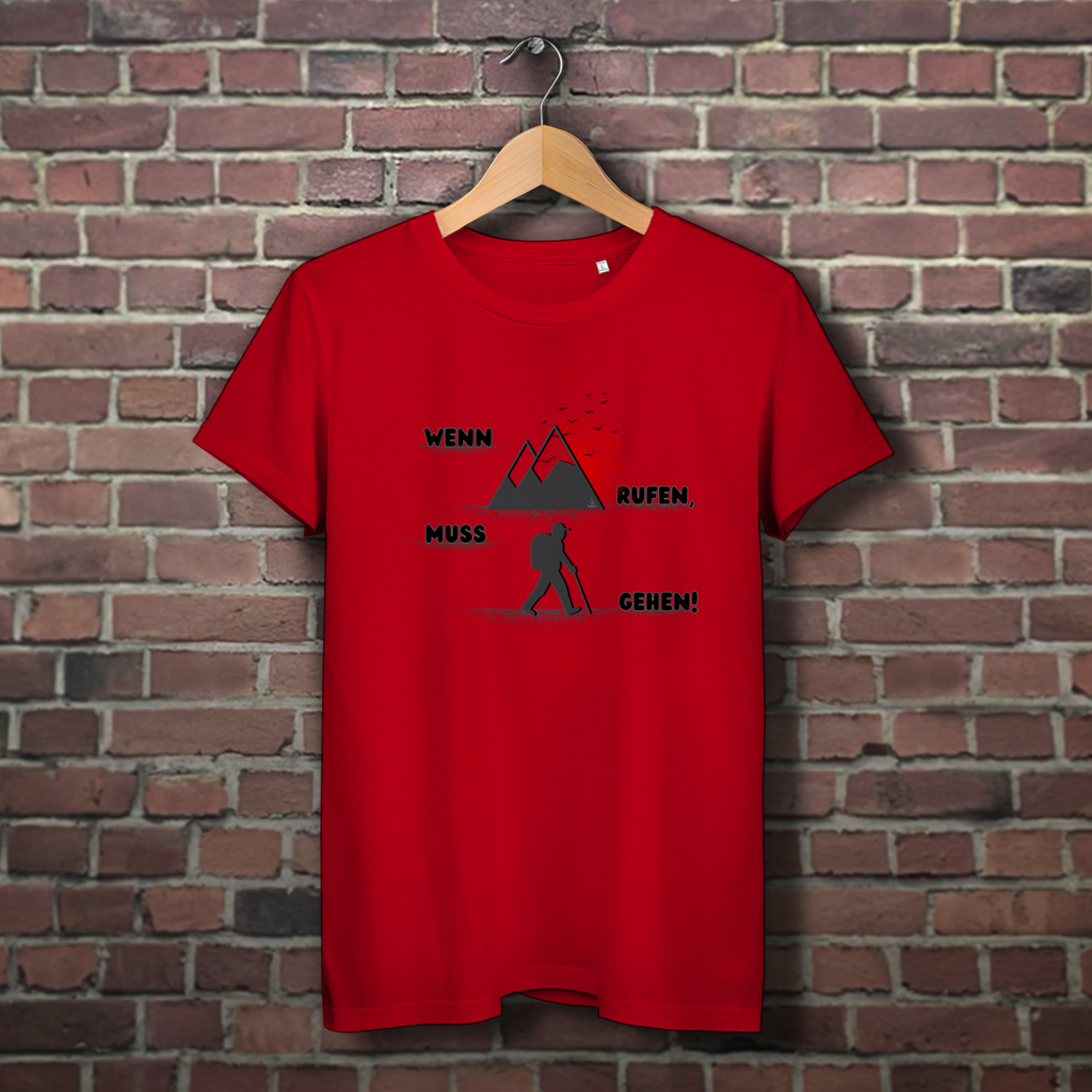 Damen Premium Bio T-Shirt Wenn die Berge rufen...