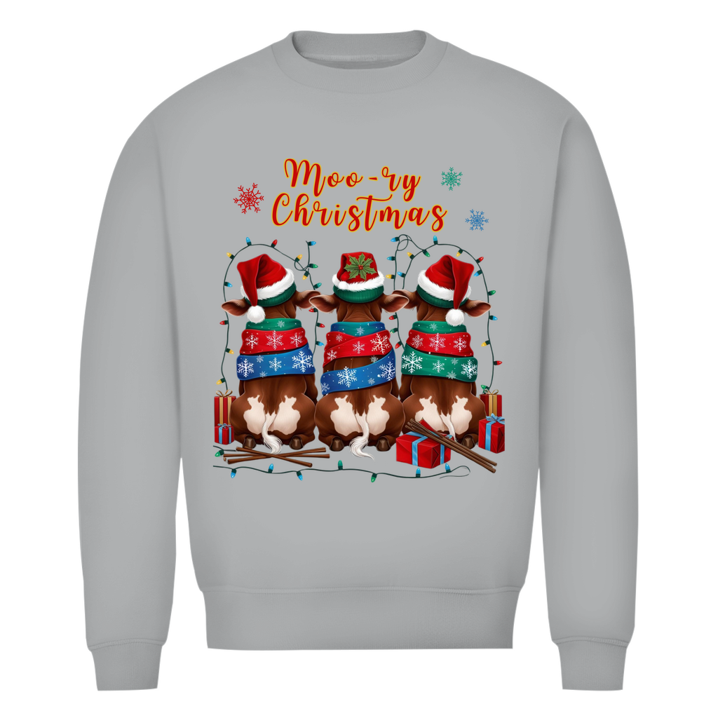 Herren Premium Bio Sweatshirt Moo-ry Christmas