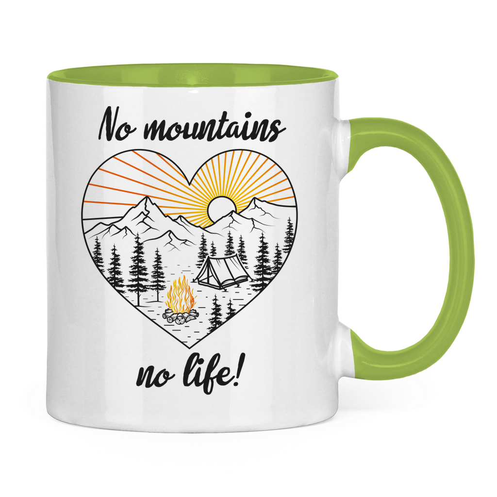 Tasse zweifarbig No Mountains, no life!