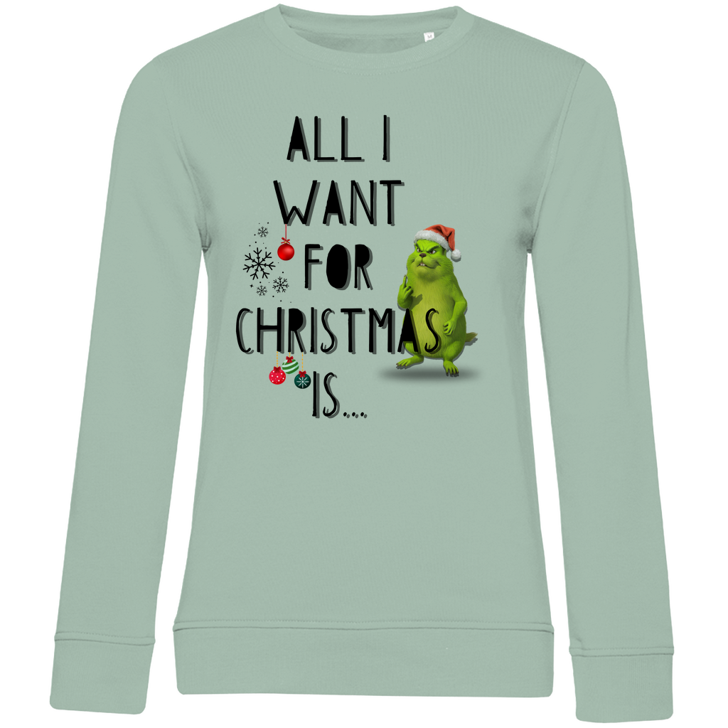 Damen Premium Bio Sweatshirt All I want for Christmas