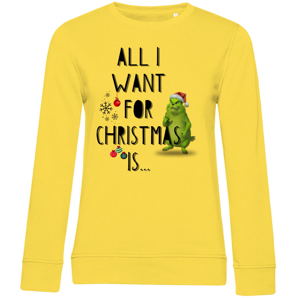 Damen Premium Bio Sweatshirt All I want for Christmas
