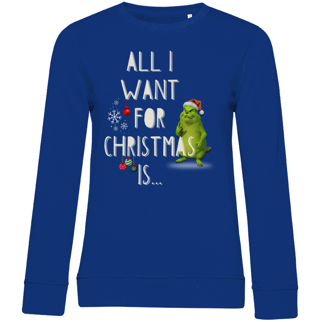 Damen Premium Bio Sweatshirt All I want for Christmas