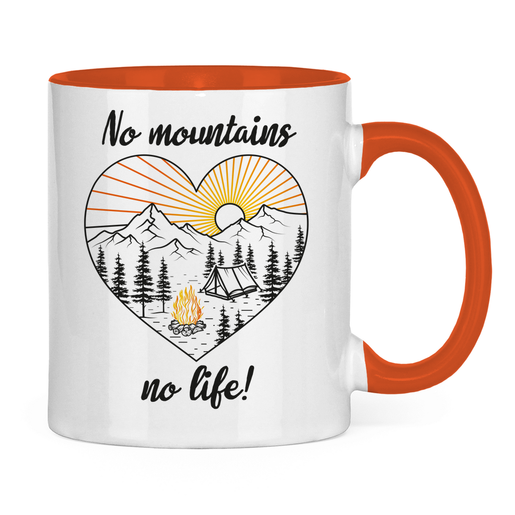 Tasse zweifarbig No Mountains, no life!