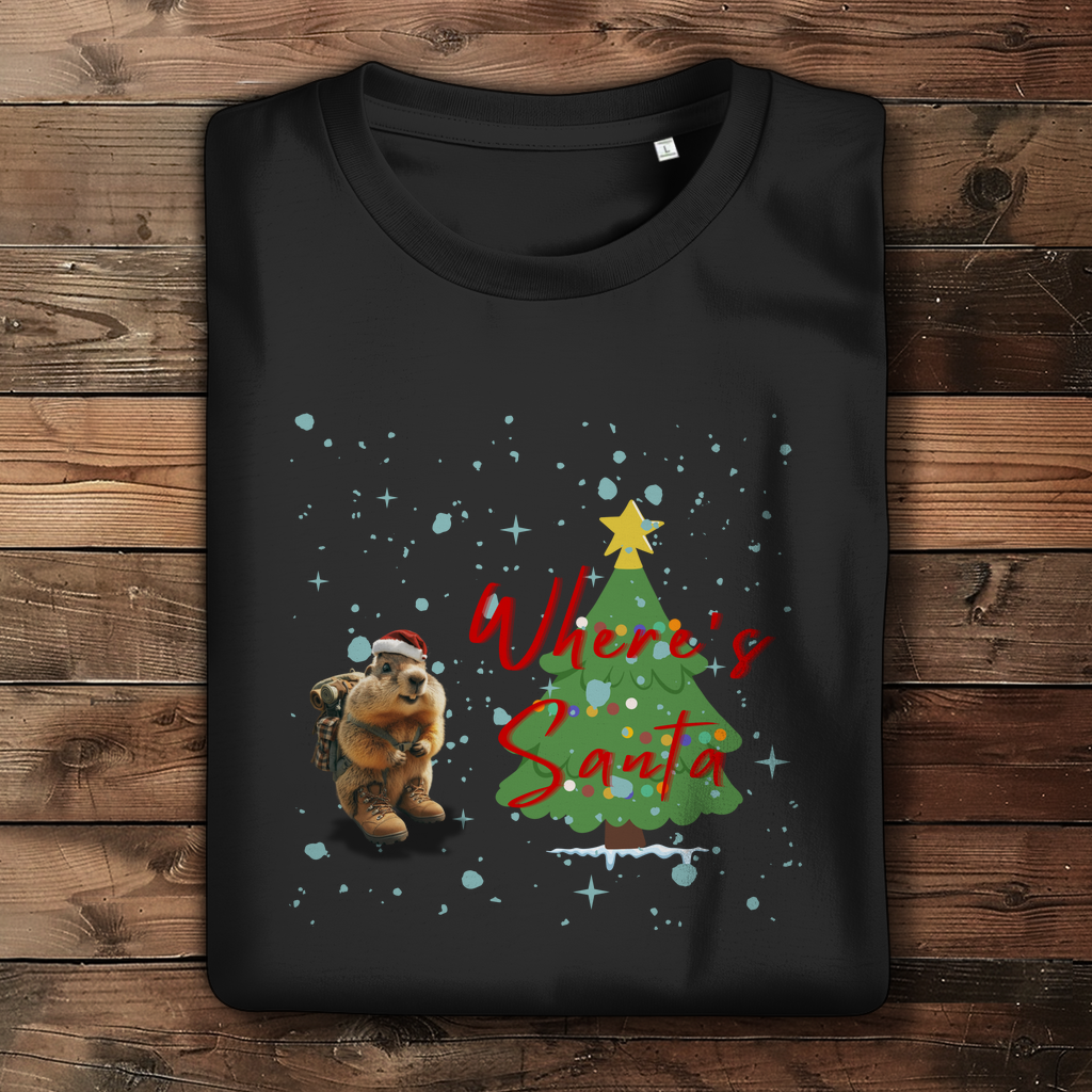 Damen Premium Bio T-Shirt Where's Santa