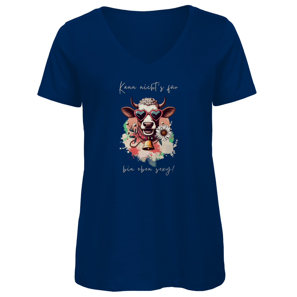 Damen Premium Bio V-Neck T-Shirt Bin eben sexy