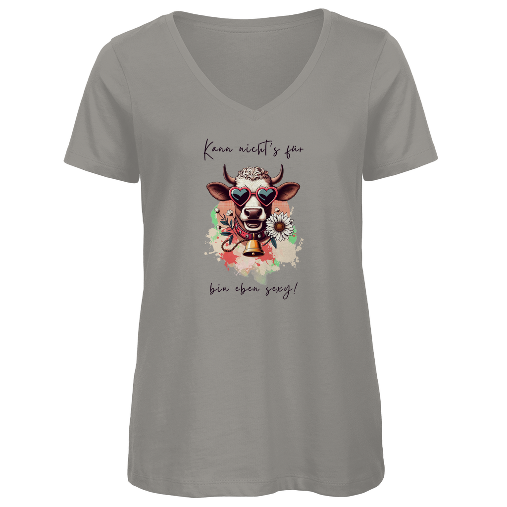 Damen Premium Bio V-Neck T-Shirt Bin eben sexy