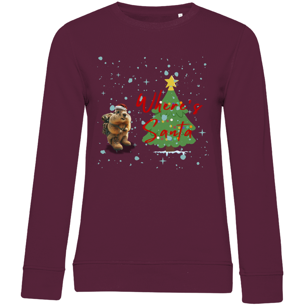 Damen Premium Bio Sweatshirt Where's Santa