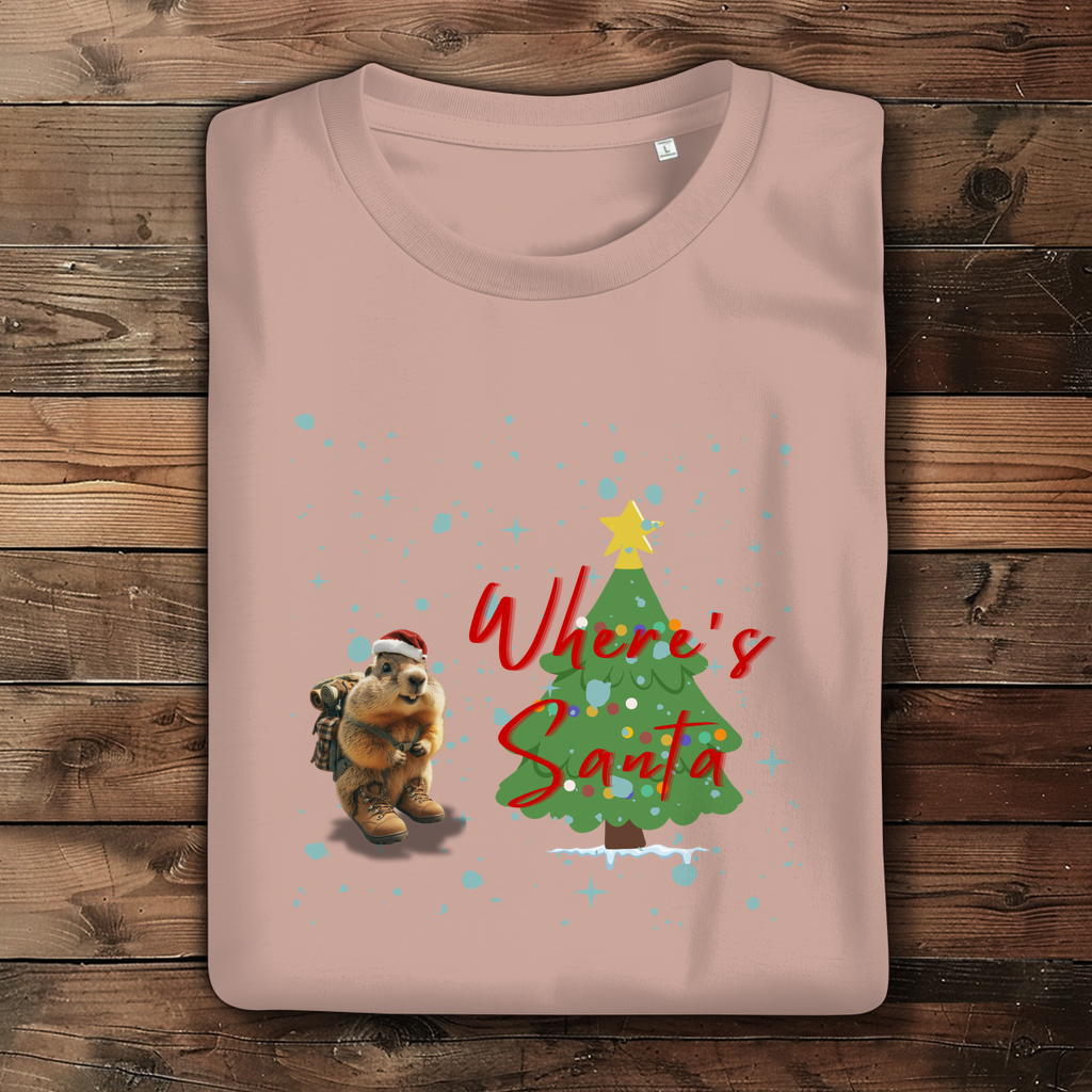 Damen Premium Bio T-Shirt Where's Santa