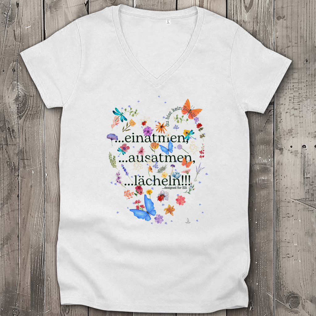 Damen Premium Bio V-Neck T-Shirt Elli's Design