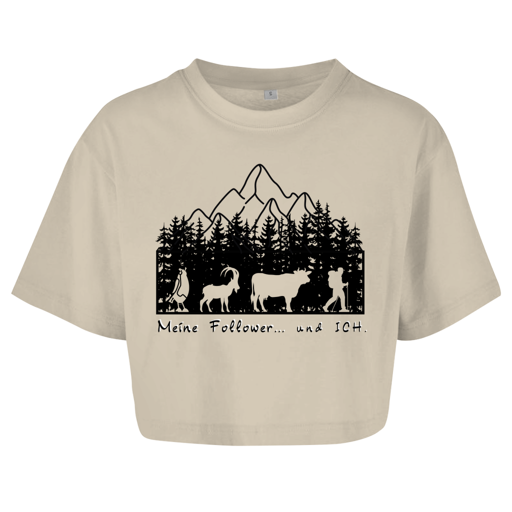 Damen Oversize Crop Top Meine Follower