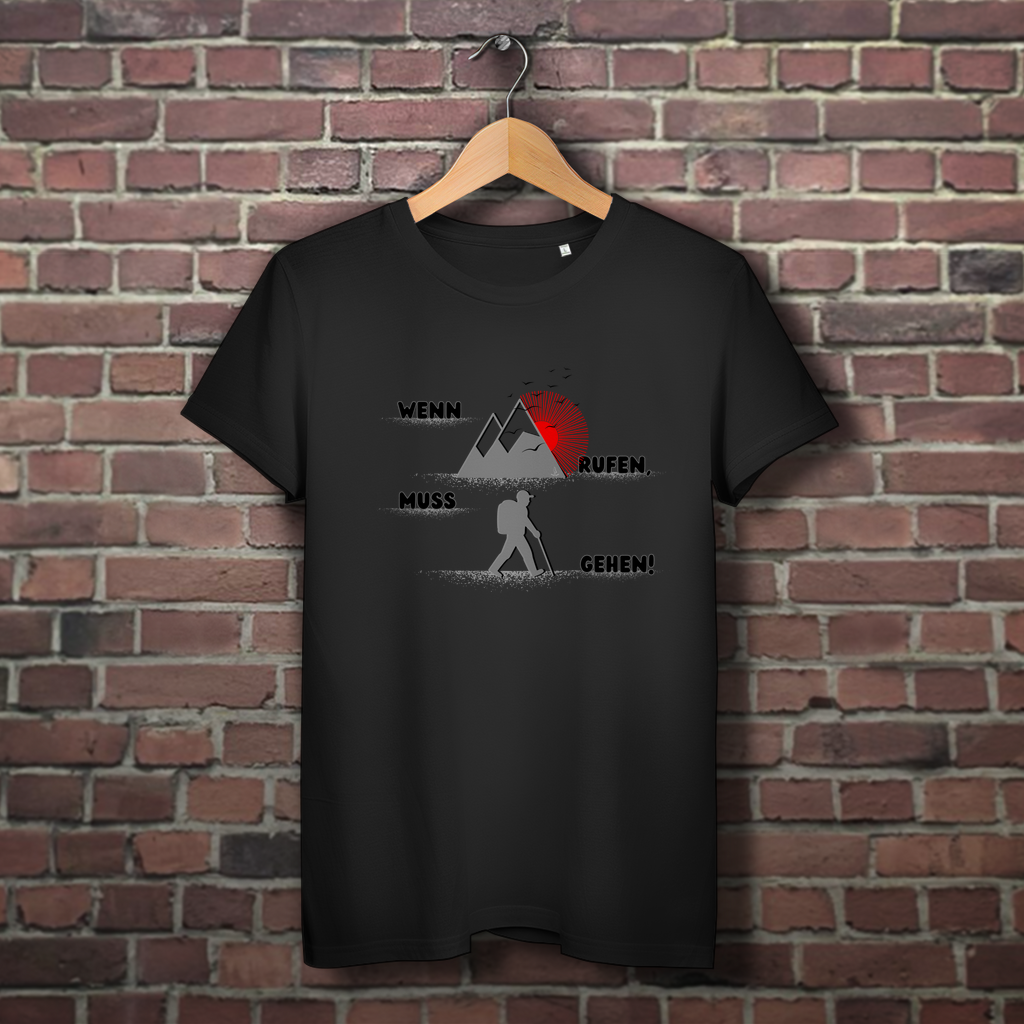 Damen Premium Bio T-Shirt Wenn die Berge rufen...
