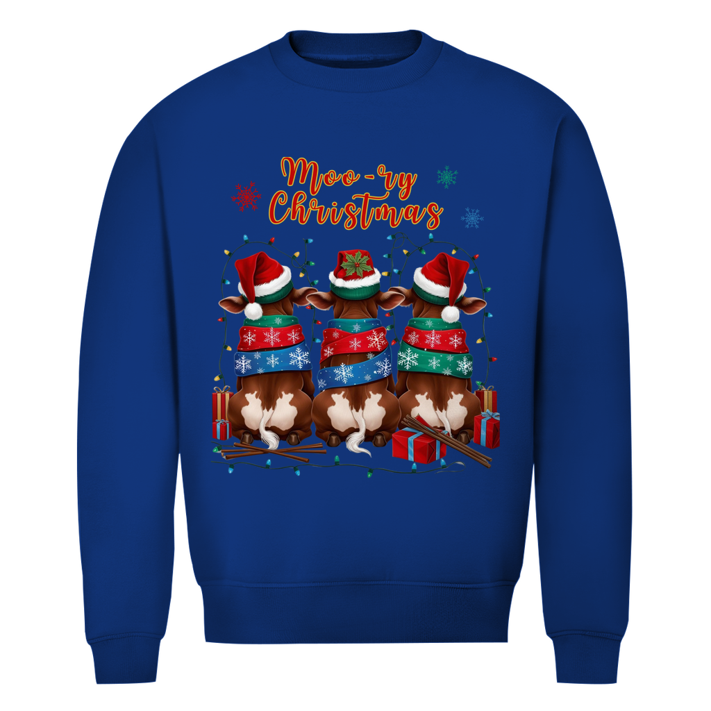Herren Premium Bio Sweatshirt Moo-ry Christmas