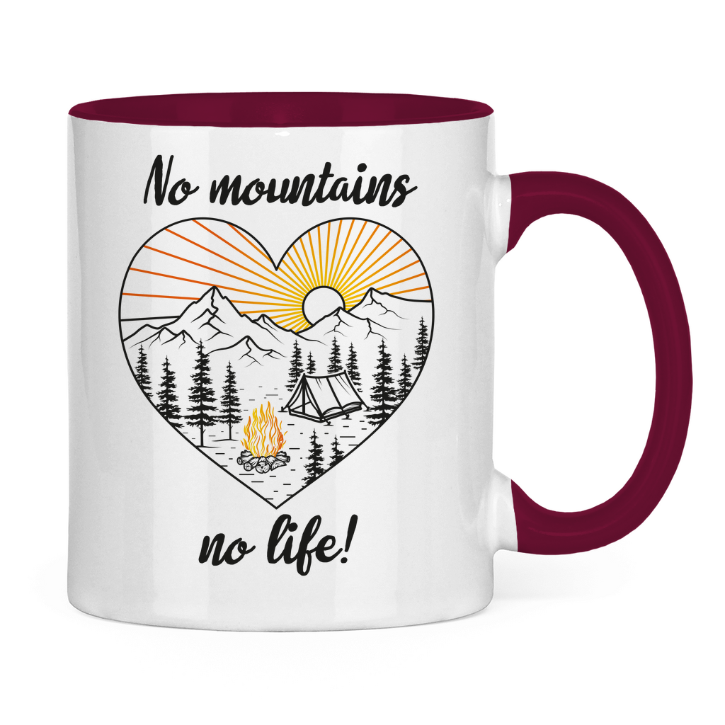 Tasse zweifarbig No Mountains, no life!