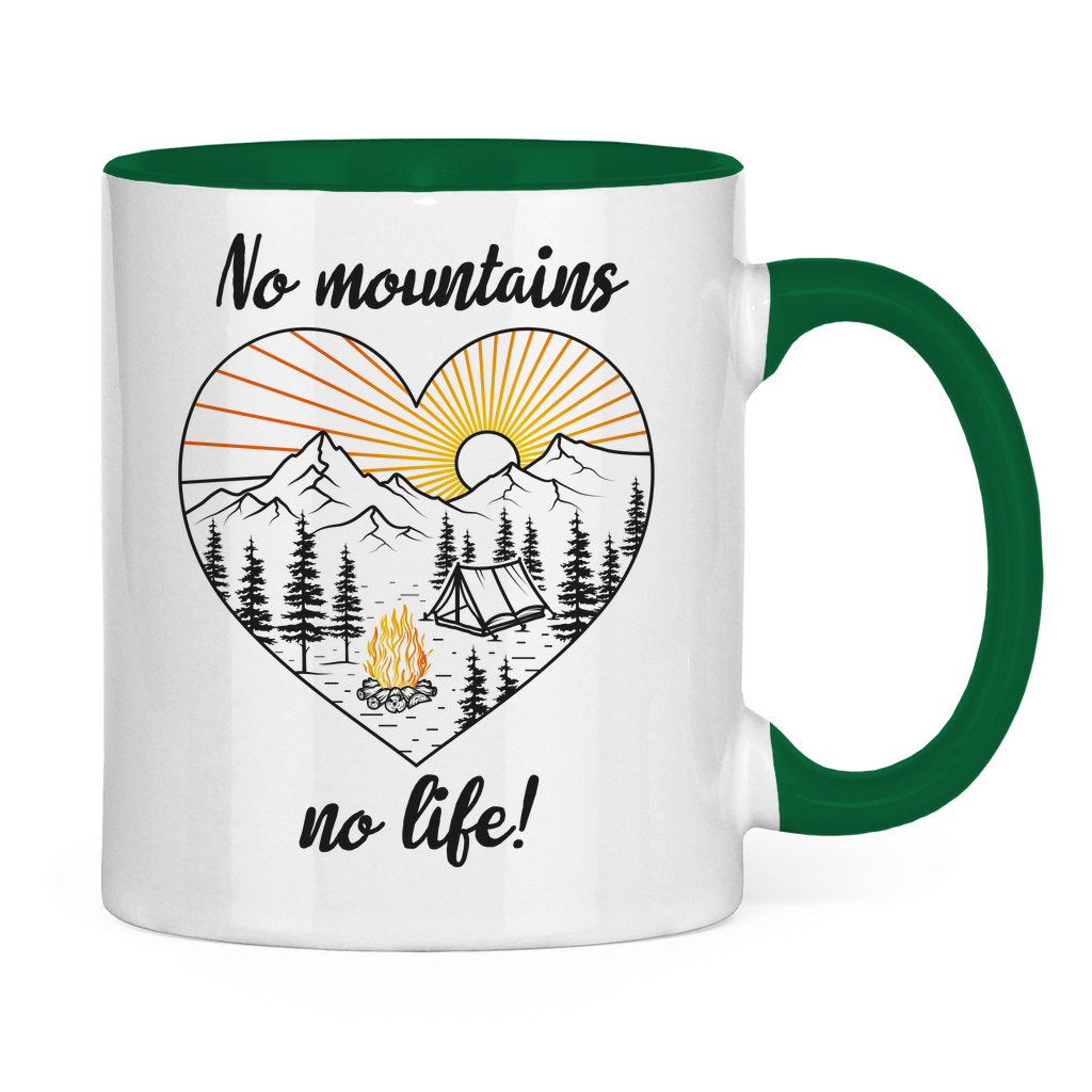Tasse zweifarbig No Mountains, no life!