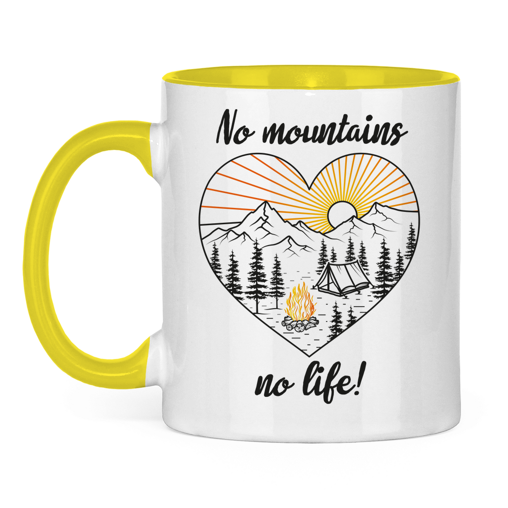 Tasse zweifarbig No Mountains, no life!
