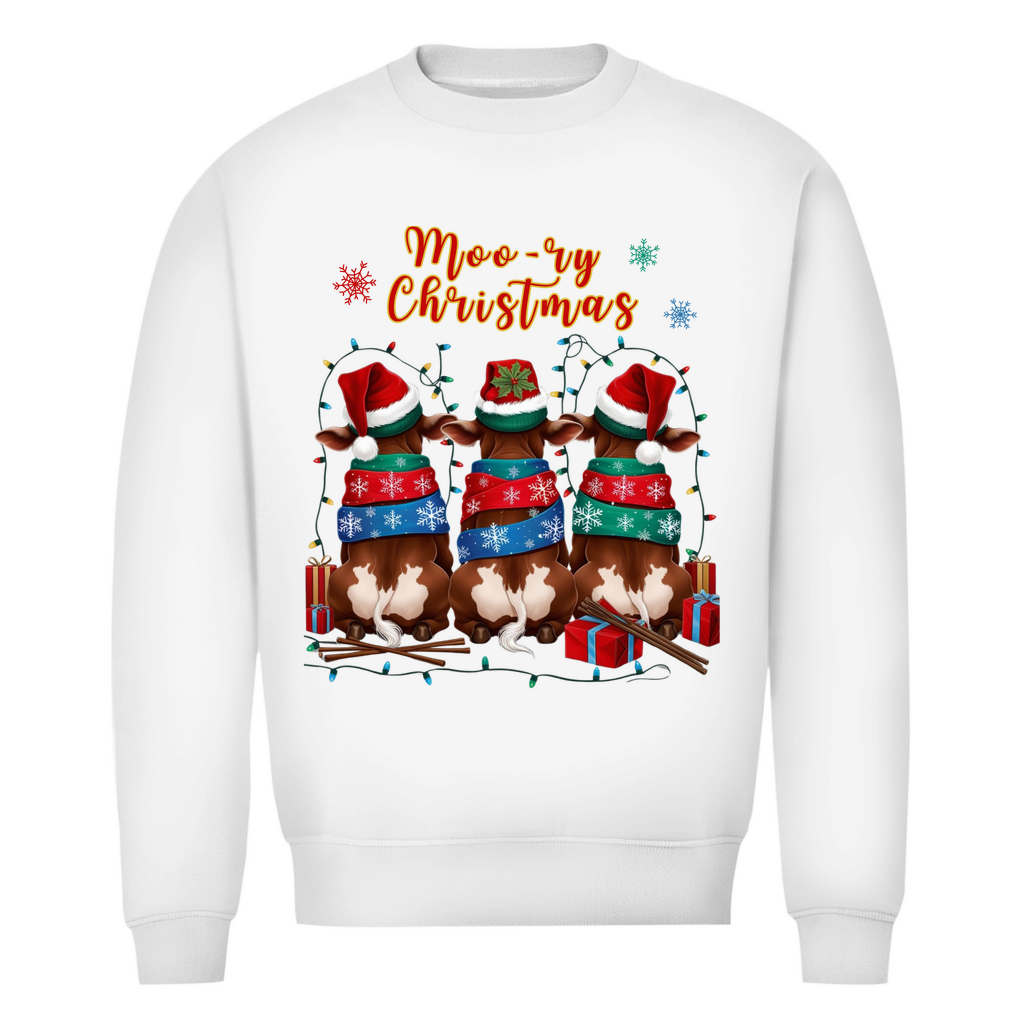 Herren Premium Bio Sweatshirt Moo-ry Christmas