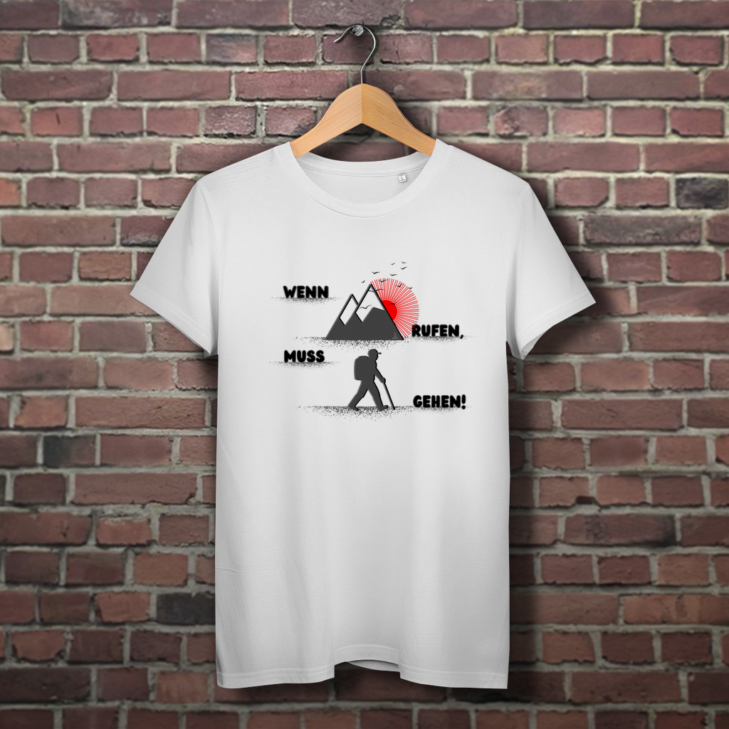 Damen Premium Bio T-Shirt Wenn die Berge rufen...