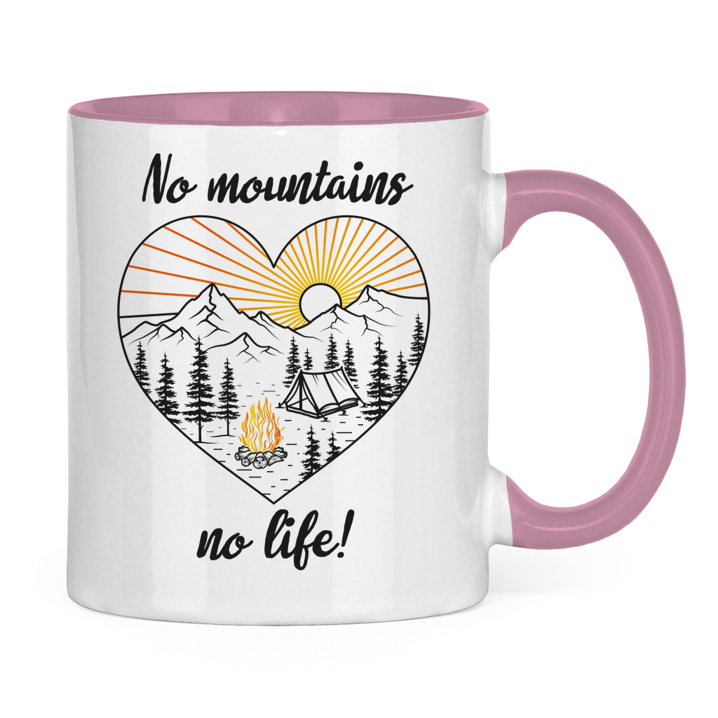 Tasse zweifarbig No Mountains, no life!