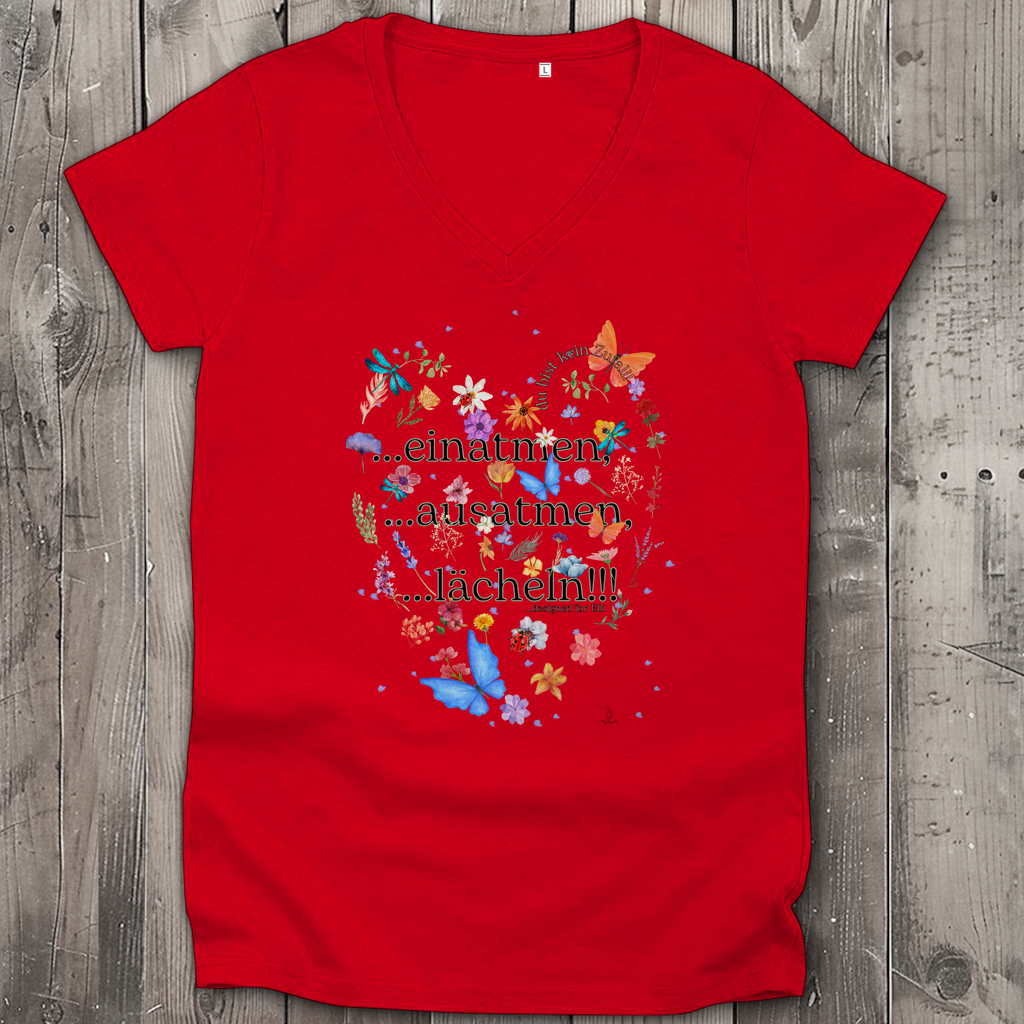 Damen Premium Bio V-Neck T-Shirt Elli's Design
